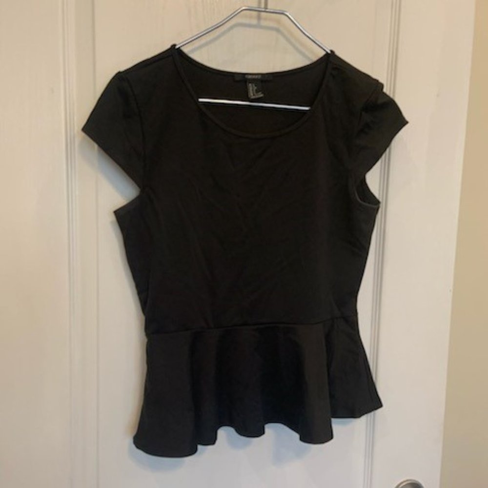Forever 21 Black Peplum Top